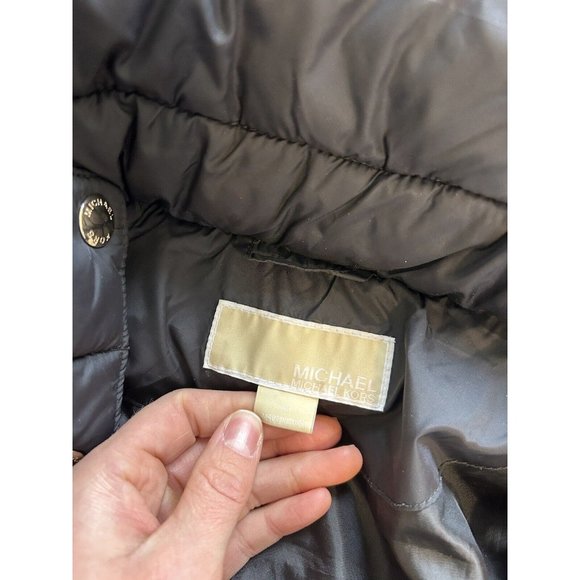 Michael Kors Down Fill Faux Fur Hooded Long Quilted Puffer Coat - Picture 4 of 9